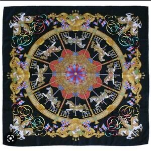 Hermès Silk Jacquard Carre Scarf “Luna Park” by Joachim Metz